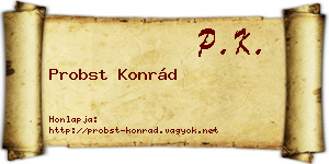 Probst Konrád névjegykártya
